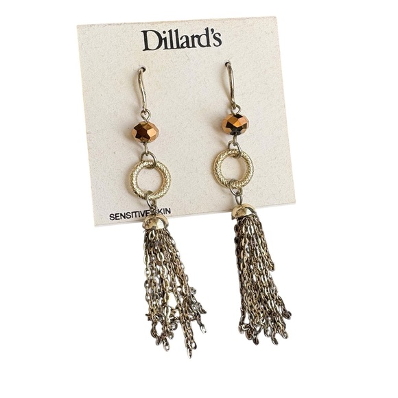 Dillard's Gold and Bronze Tassel Earrings - Picture 1 of 2